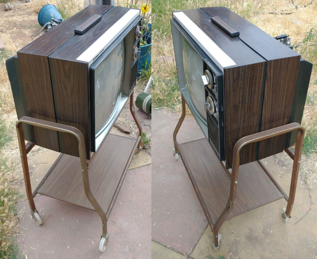 Color images of the left and right side of a 1974 Zenith Television