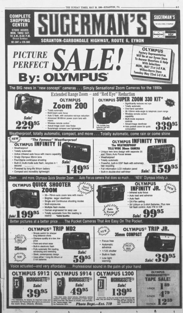 Sugerman's advertisement for audio visual equipment