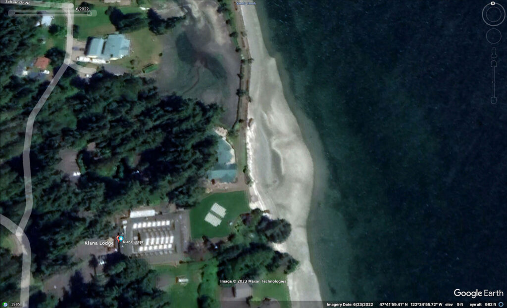 Aerial image of Kiana Lodge from Google Earth
