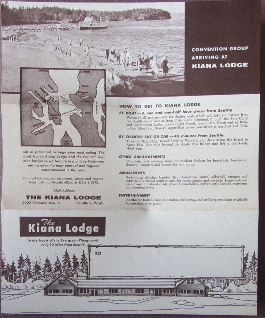 Brown and cream colored flyer for Kiana Lodge