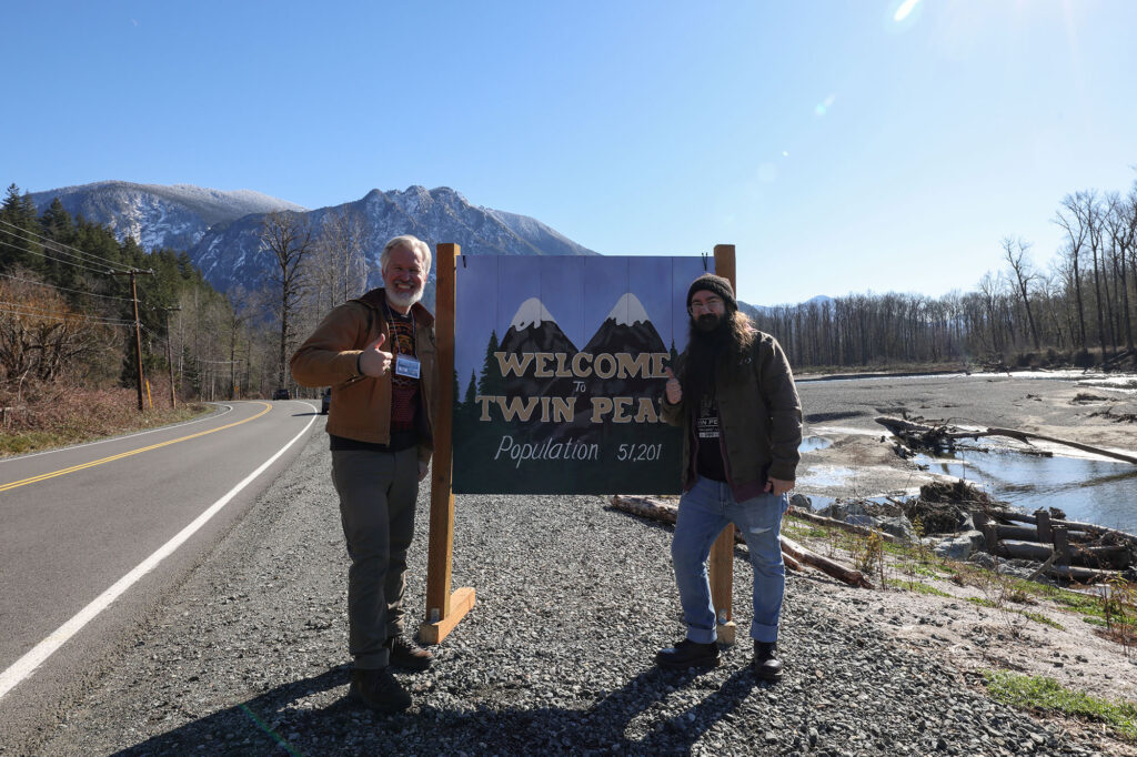 Steven and Vinnie at the Welcome to Twin Peaks Sign Spot