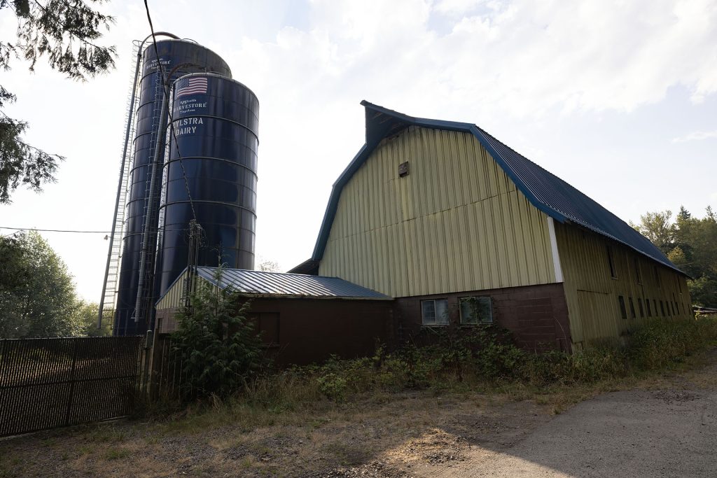 Farm with two grain silos
