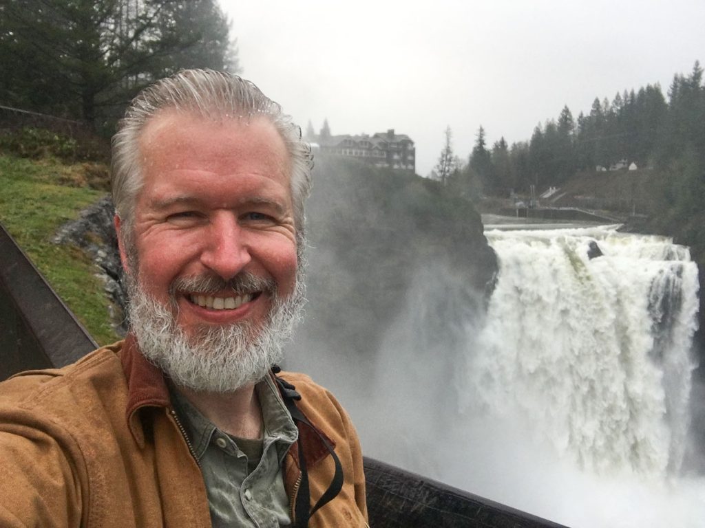 Steven standing by Snoqualmie Falls