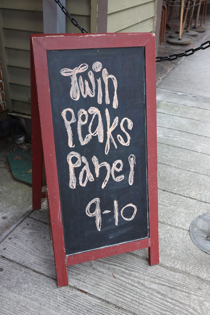 Twin Peaks Panel sign on sidwalk