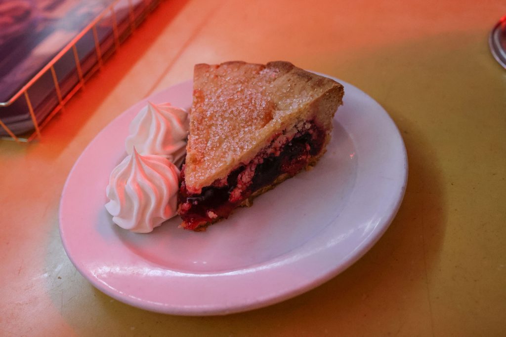 Cherry Pie with whipped cream