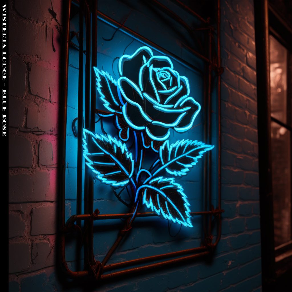 Neon blue rose