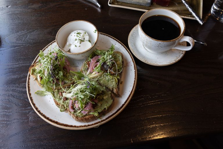 Avocado toast and coffee
