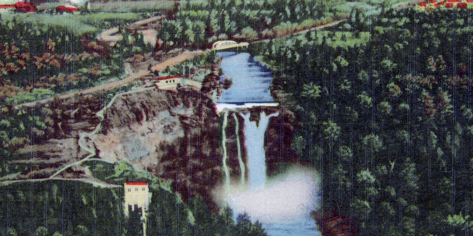 Aerophoto Postcard of Snoqualmie Falls
