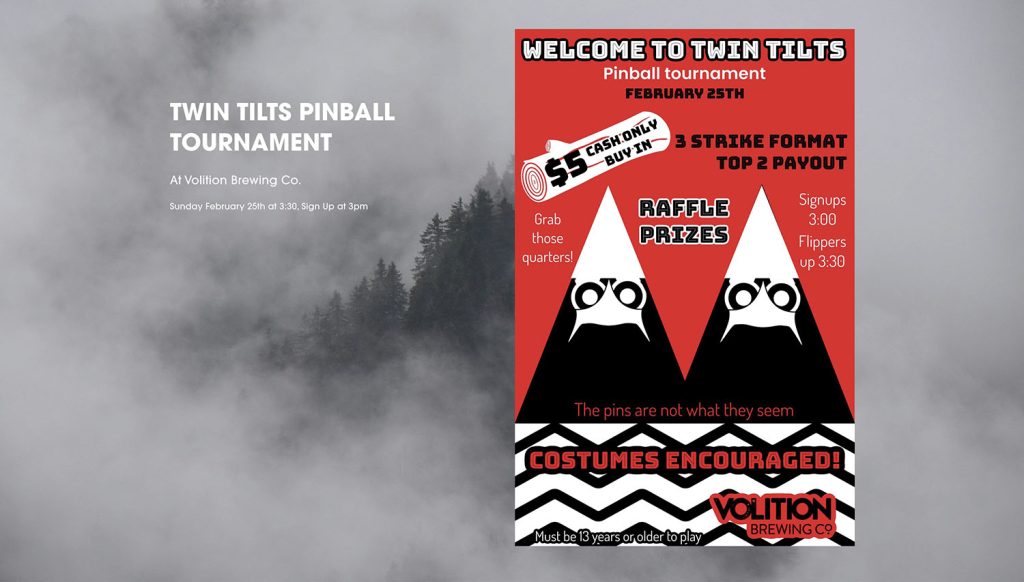 Real Twin Peaks website advertising Twin Tilts Pinball Tournament