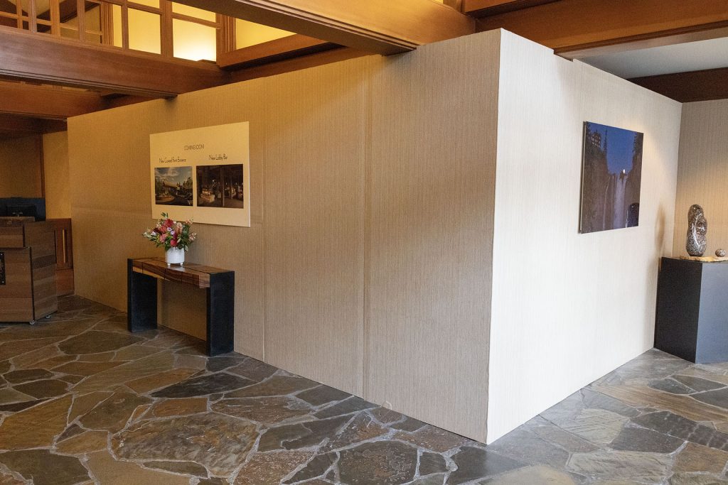 Construction walls in lobby of Salish Lodge