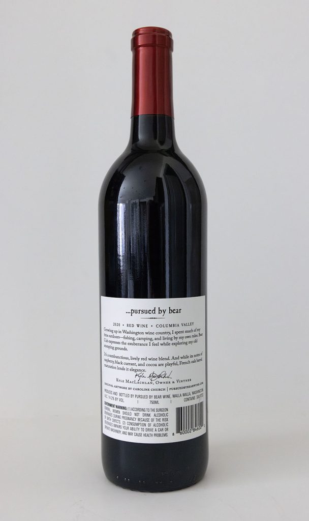 Bottle of wine with label