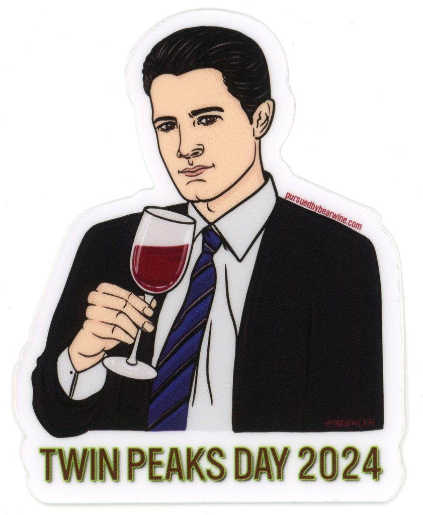 Sticker of Agent Cooper drinking glass of wine