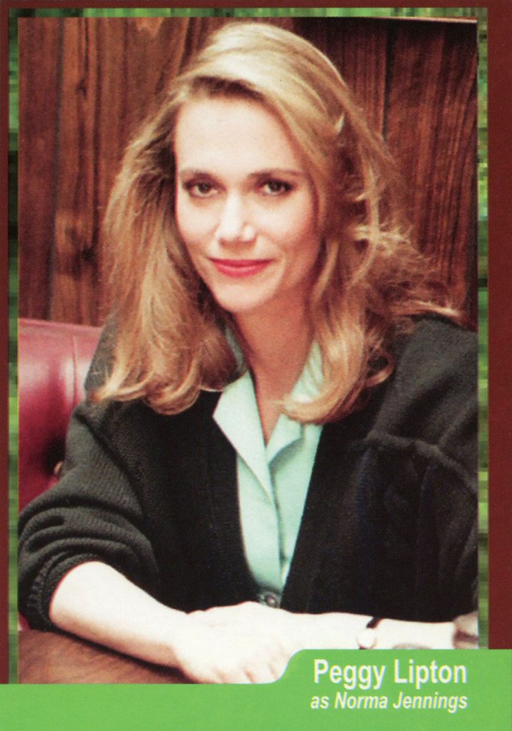 Trading Card of Norma Jennings sitting at a booth in the Double R Diner