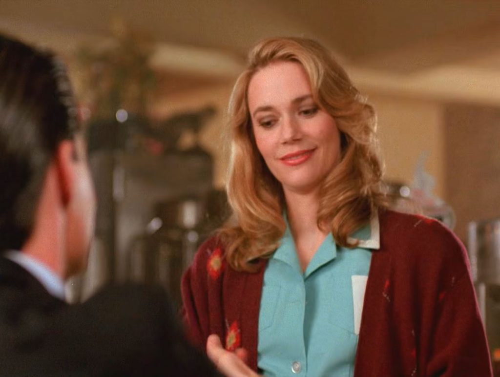 Norma Jennings shaking Agent Cooper's hand in the Double R Diner