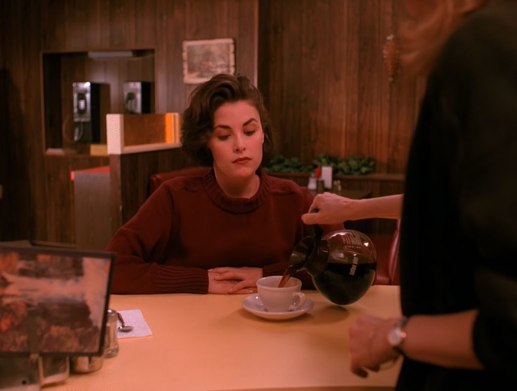 Norma Jennings pouring coffee in the Double R Diner