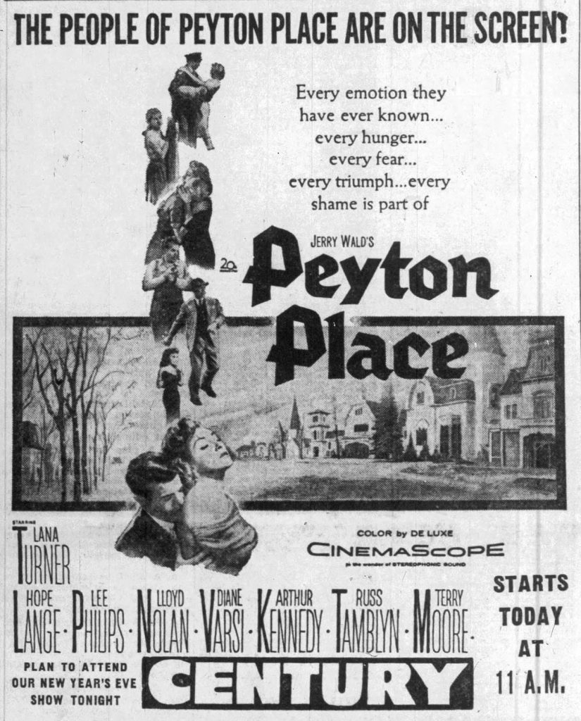 Movie advertisement for "Peyton Place"