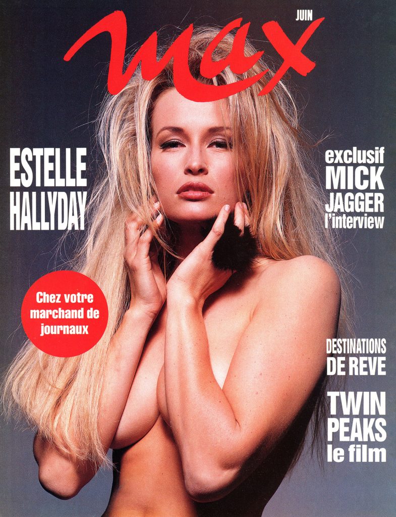 Back cover of Max with a photo of Estelle Hallyday