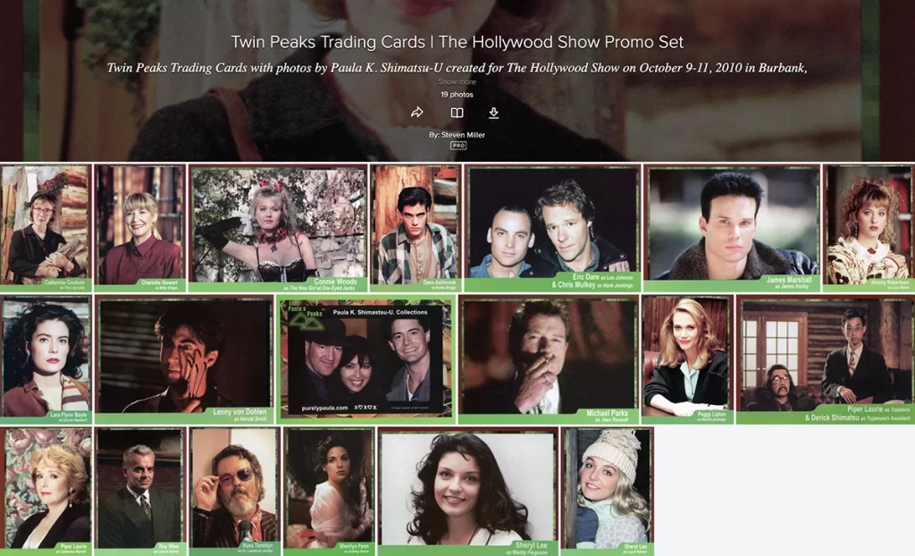 Flickr gallery images of Twin Peaks Trading Cards