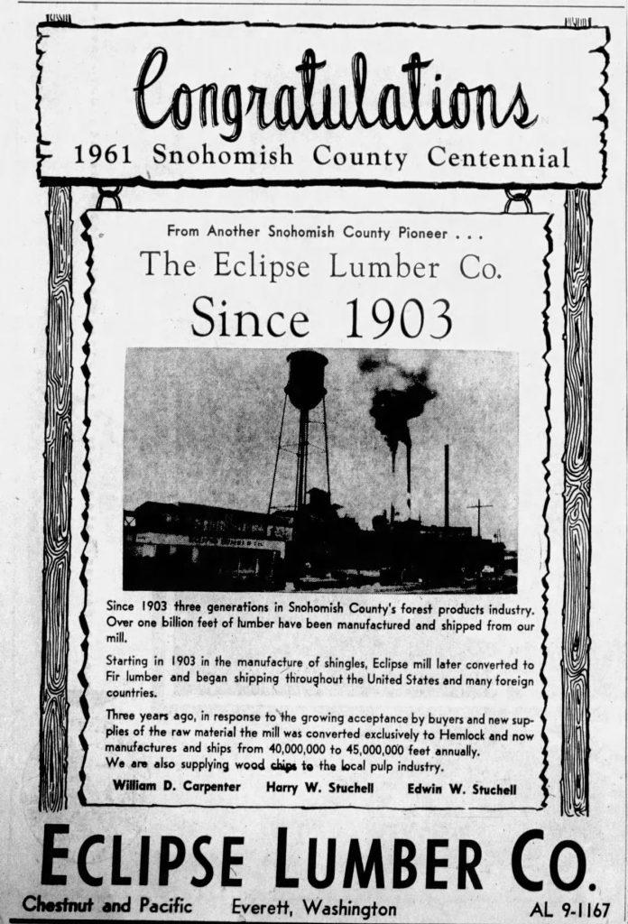 Newspaper ad for Eclipse Mill Co.