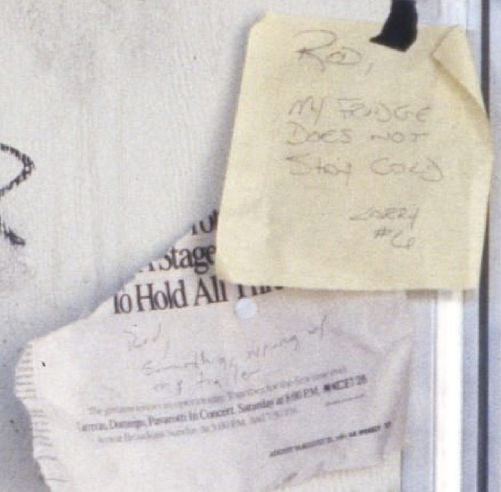 Carl Rodd's Door covered with notes