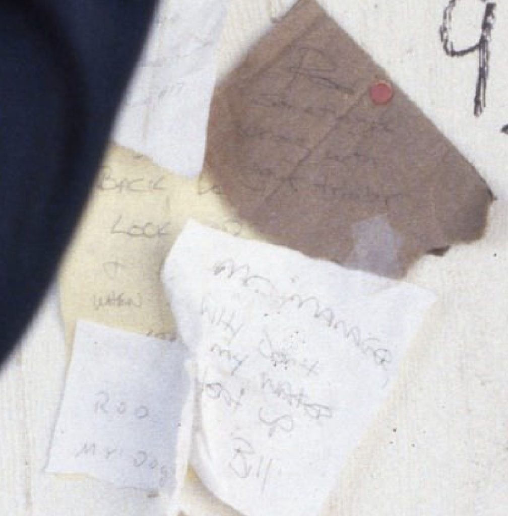 Carl Rodd's Door covered with notes