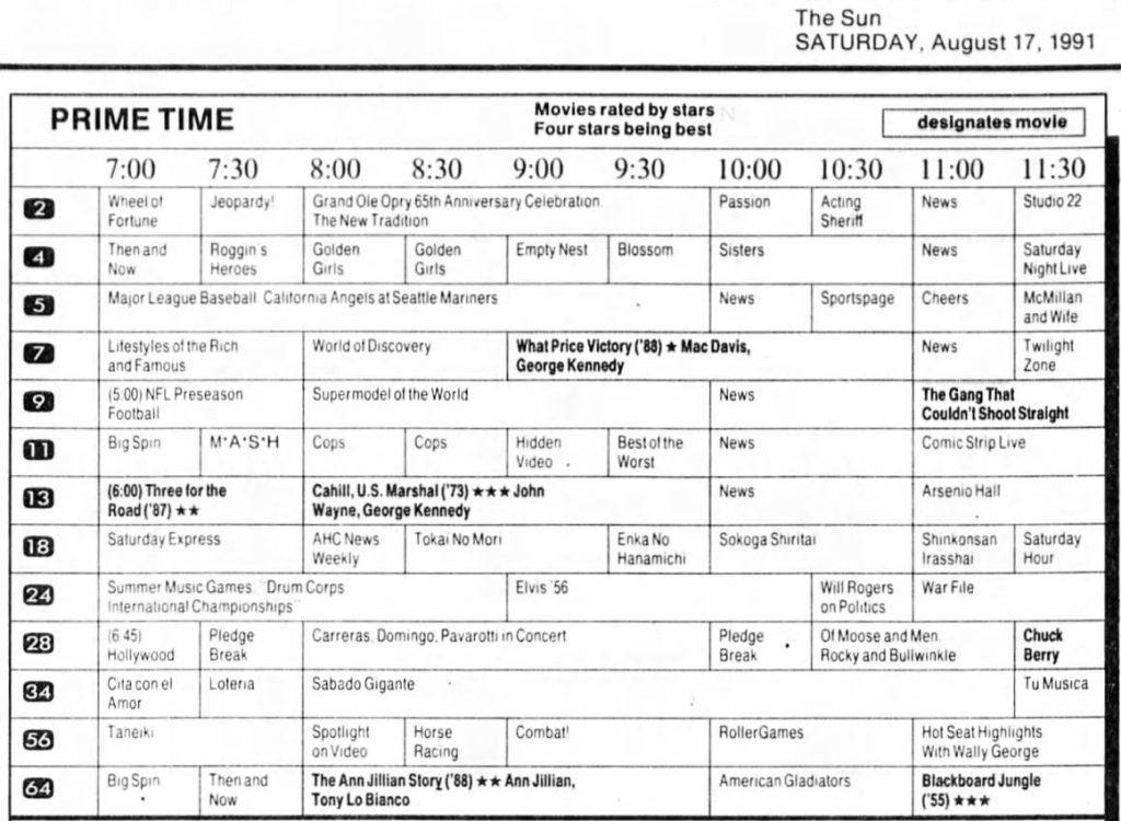 Television broadcast schedule