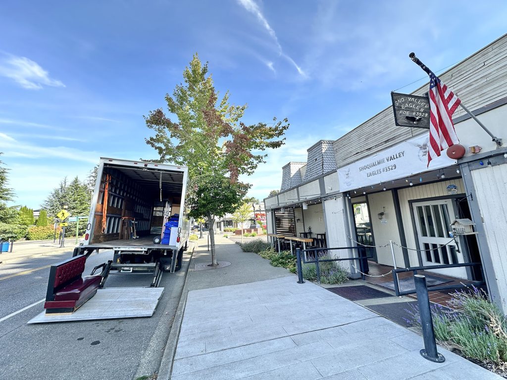 Moving truck outside Sno-Valley Eagles
