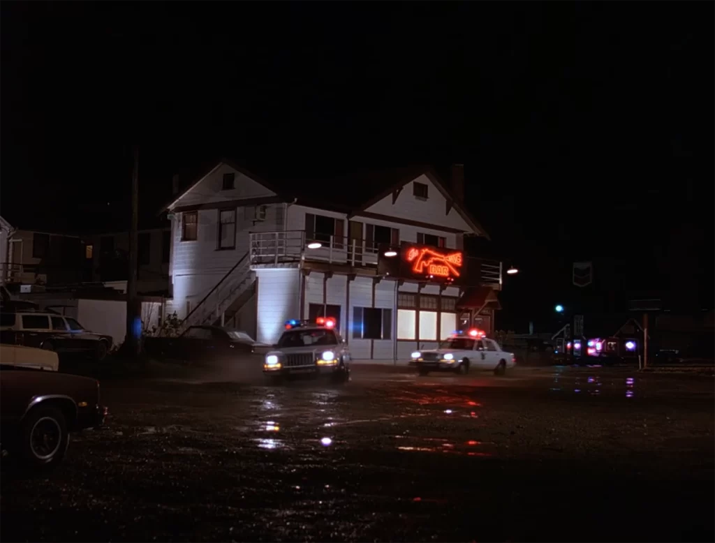 Two Police cars in The Roadhouse parking lot