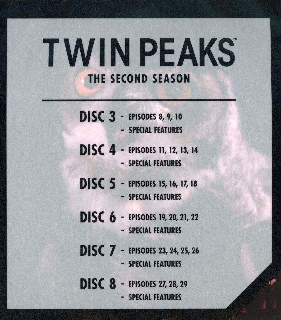 Contents for Twin Peaks: The Entire Mystery Blu-ray set