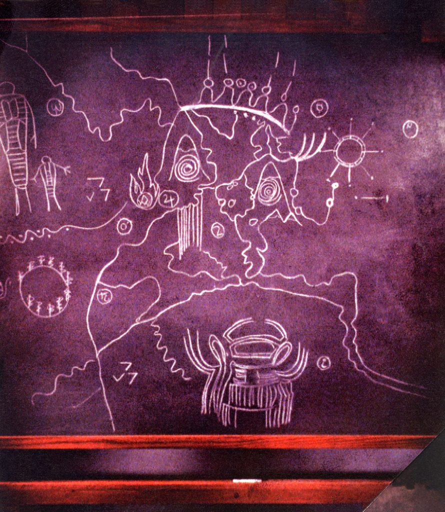 Owl Cave map on a chalkboard from The Twin Peaks: The Entire Mystery Blu-ray set