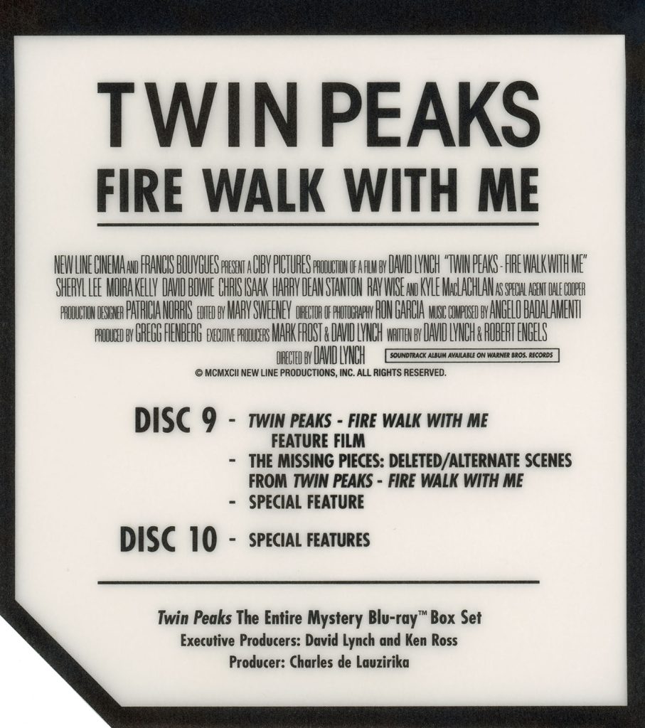 Contents for Twin Peaks: The Entire Mystery Blu-ray set