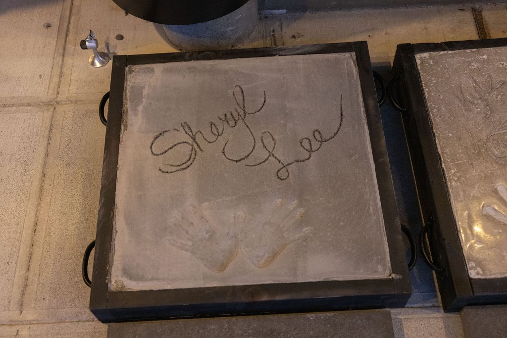 Sheryl Lee's Handprints and autograph in cement