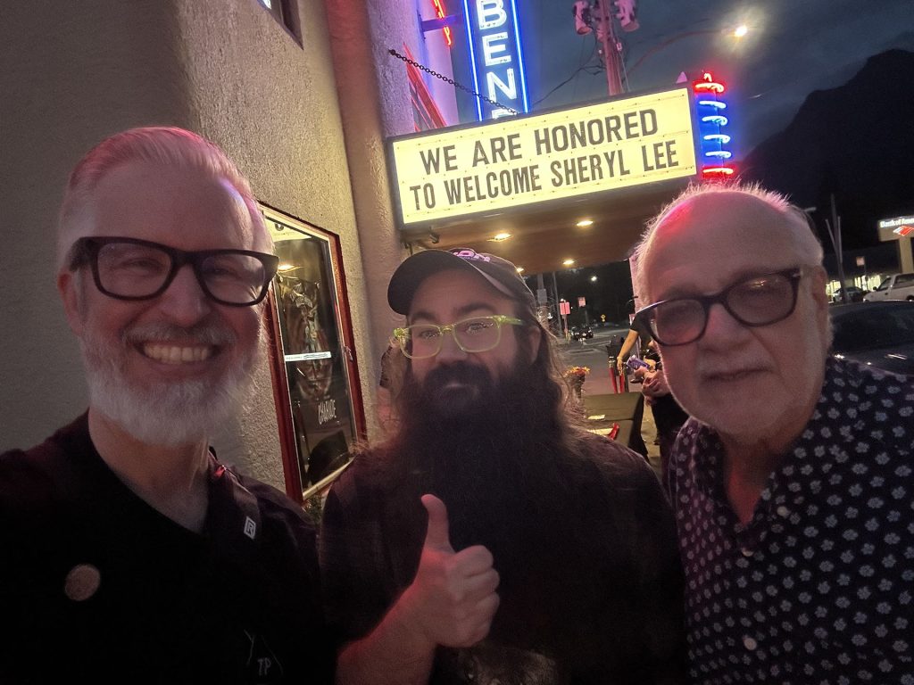 Steven, Vinnie and Jeff outside North Bend Theatre