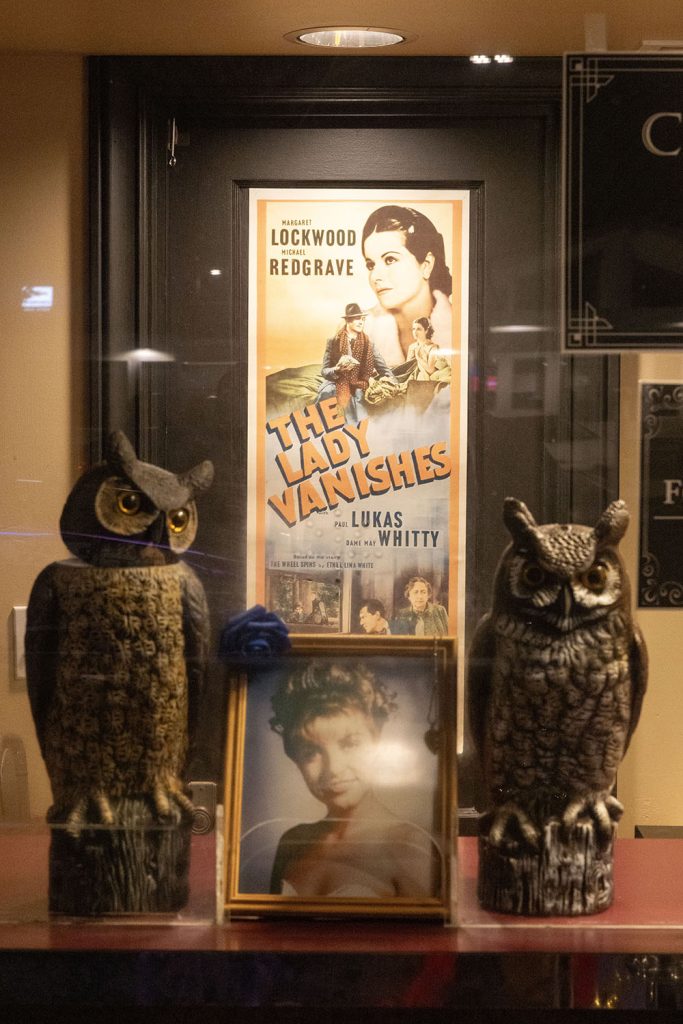 Owls, photo of Laura and Lady Vanishes poster in the ticket booth