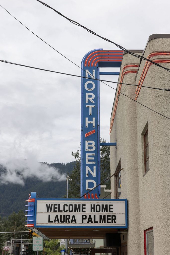 Exterior of North Bend Theatre marquee