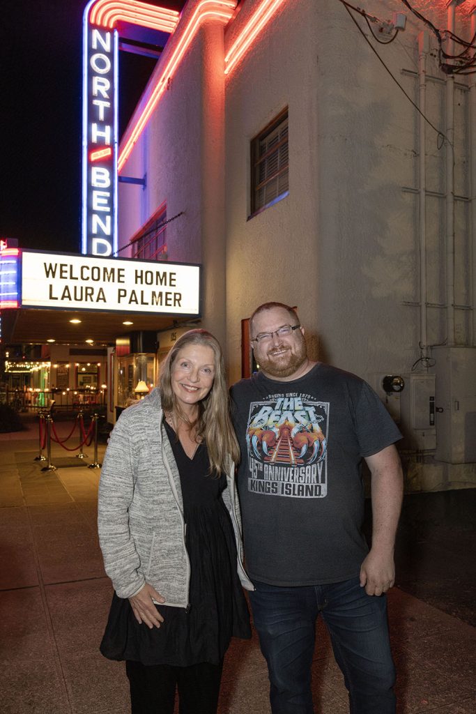 Mike McGraner and Sheryl Lee outside the theatre