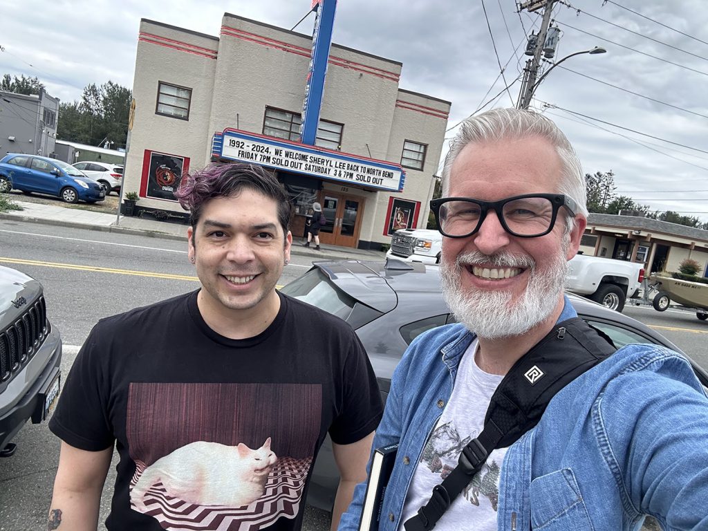 Dan and Steven outside North Bend Theatre