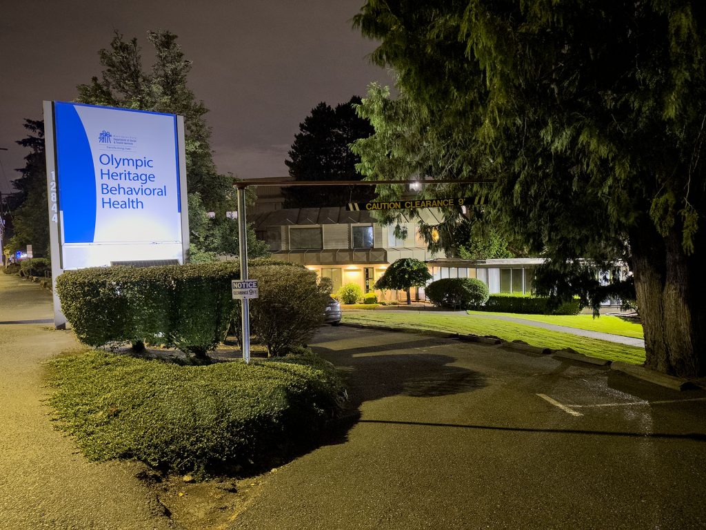 street sign outside a hospital building