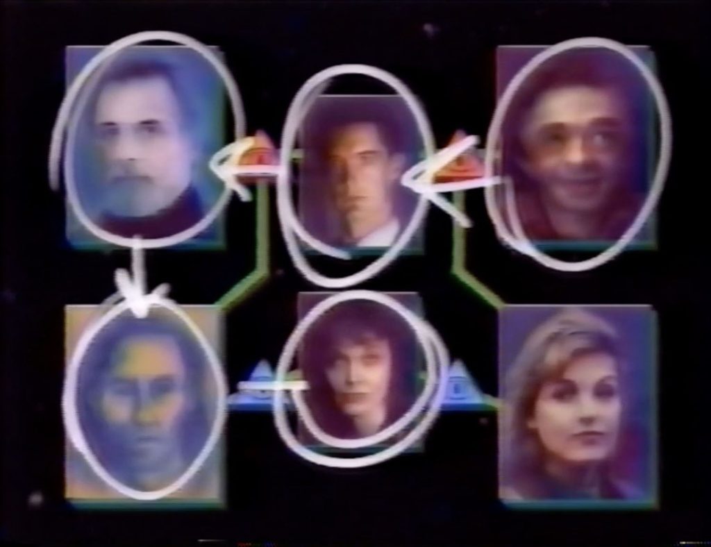 Graphic with six twin peaks characters