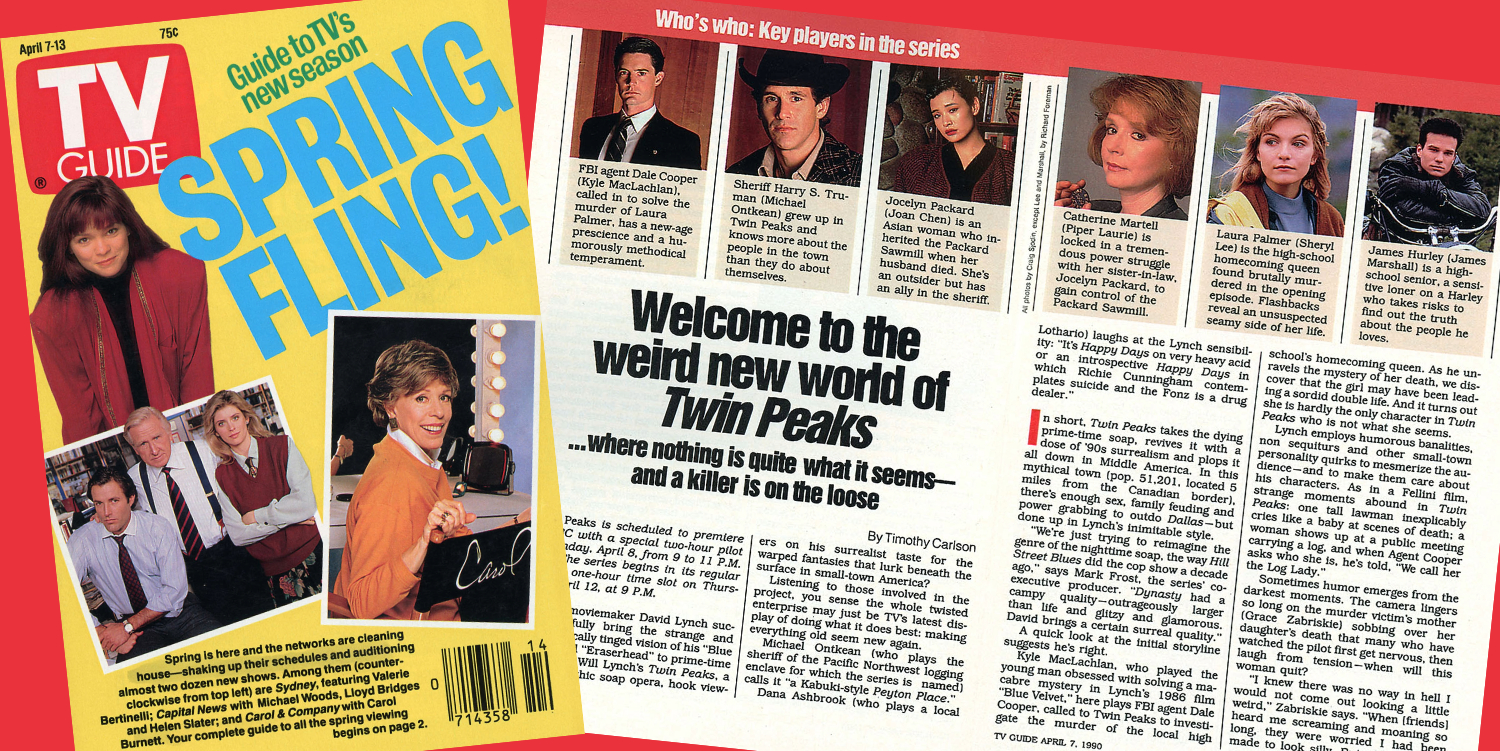 Header image with cover and article from TV Guide