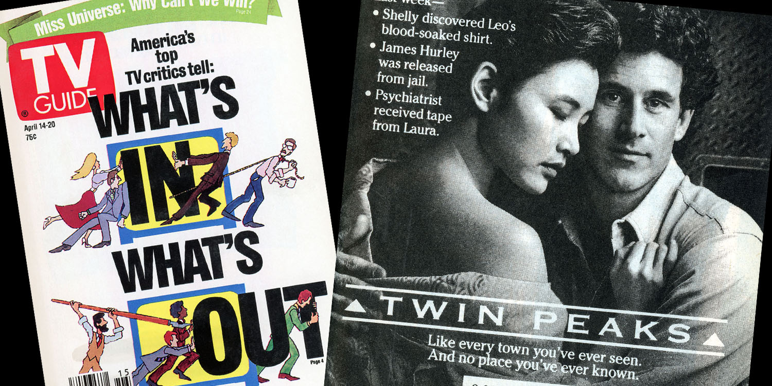 Image collage of TV Guide and Twin Peaks Ad