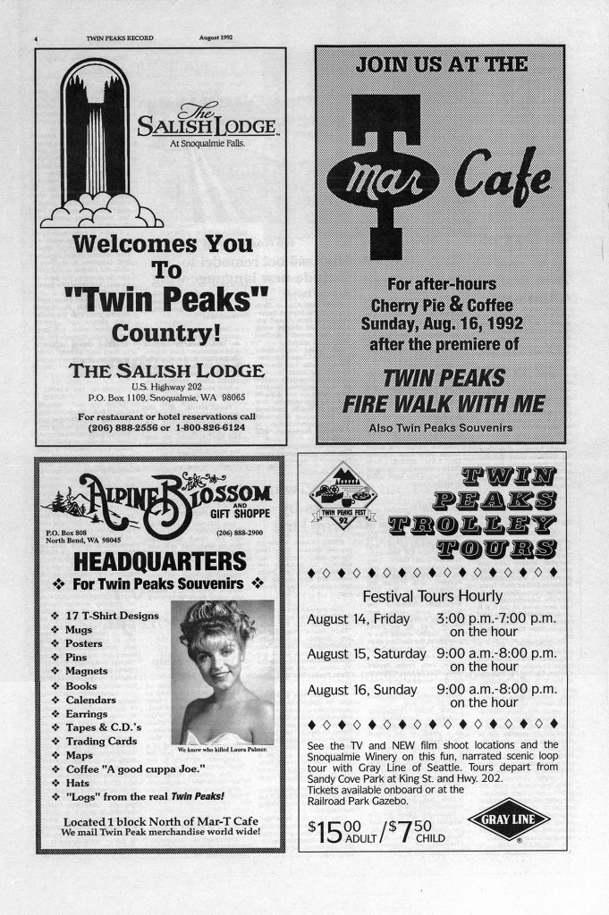 Twin Peaks Record, Page 4 with advertisements