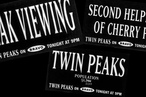 Three advertisements for Twin Peaks on Bravo TV in the United Kingdom