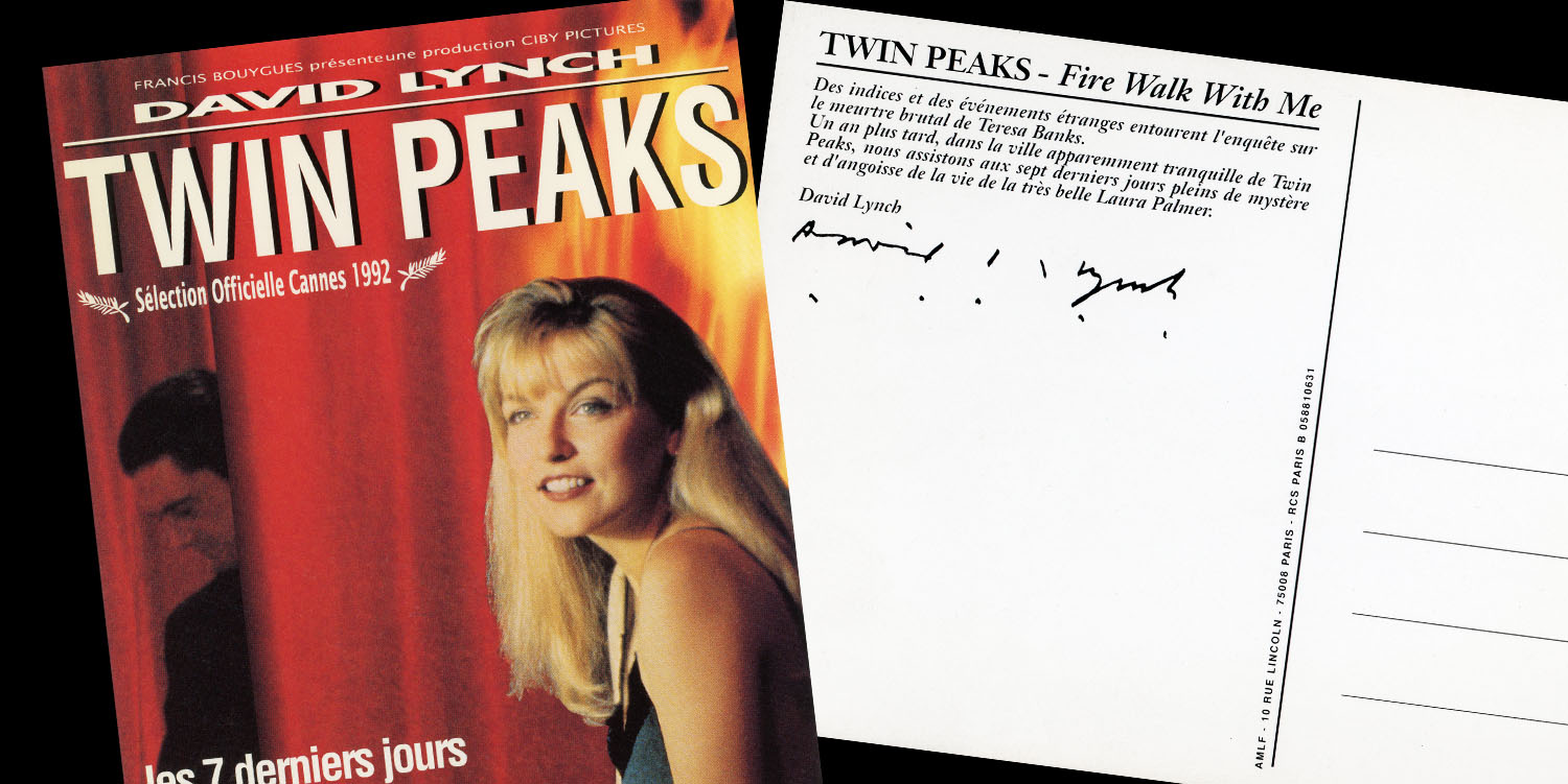 Front and back of Twin Peaks: Fire Walk With Me postcard