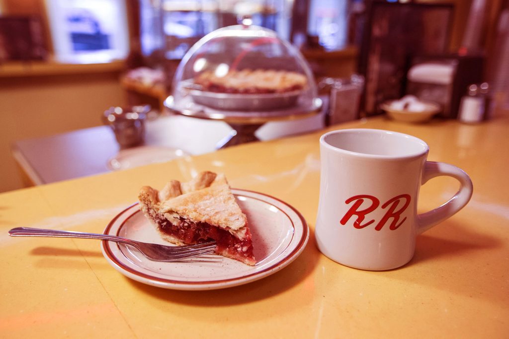 Pie and Coffee on the Double R Diner counter