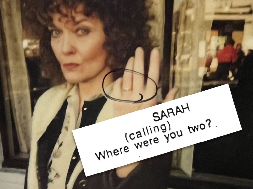 Sarah Palmer outside the Double R Diner