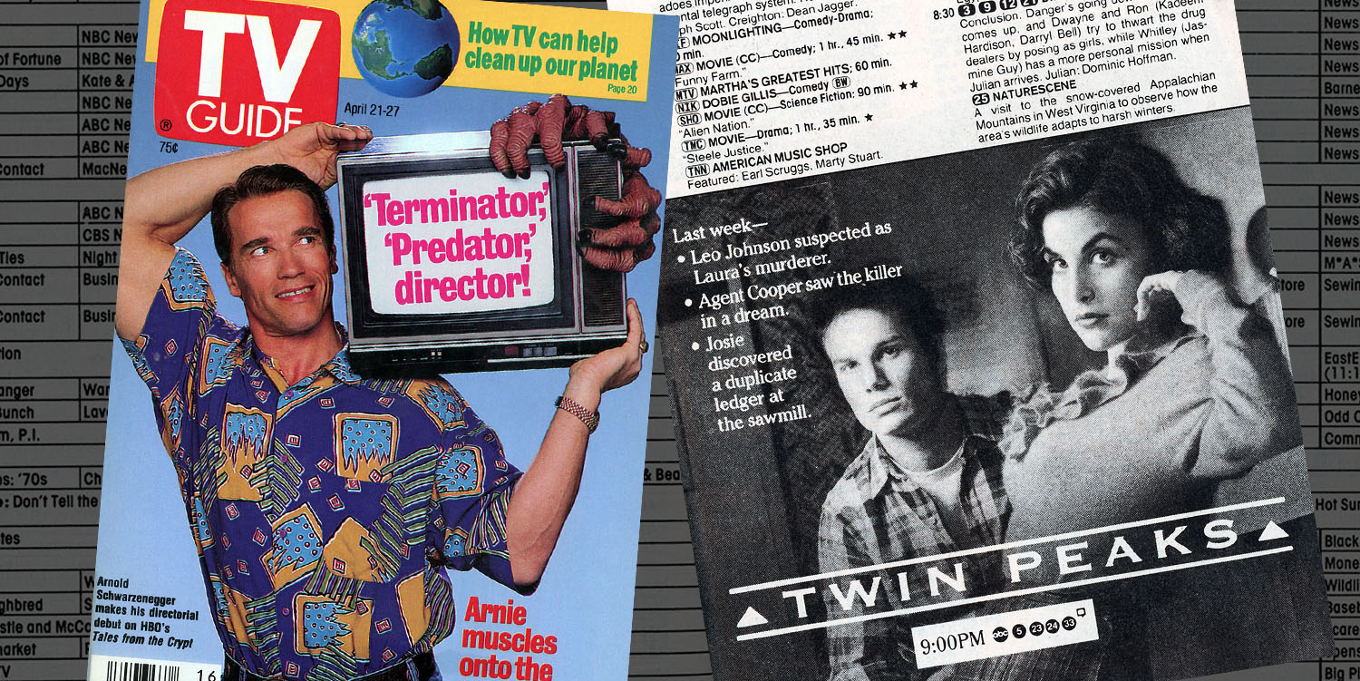 Feature image with TV Guide cover and Twin Peaks Ad