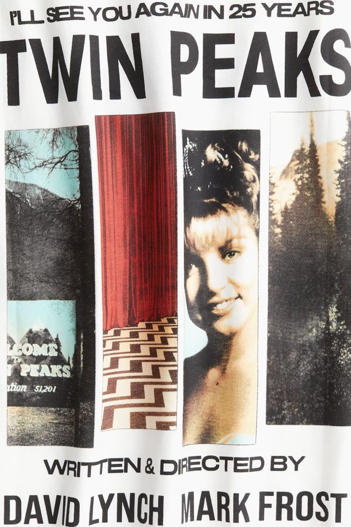 graphic on back of Twin Peaks t-shirt