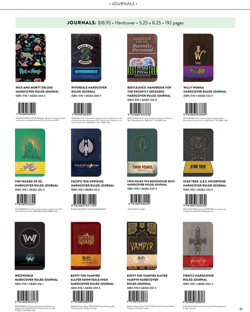 Insight Editions catalog with journals