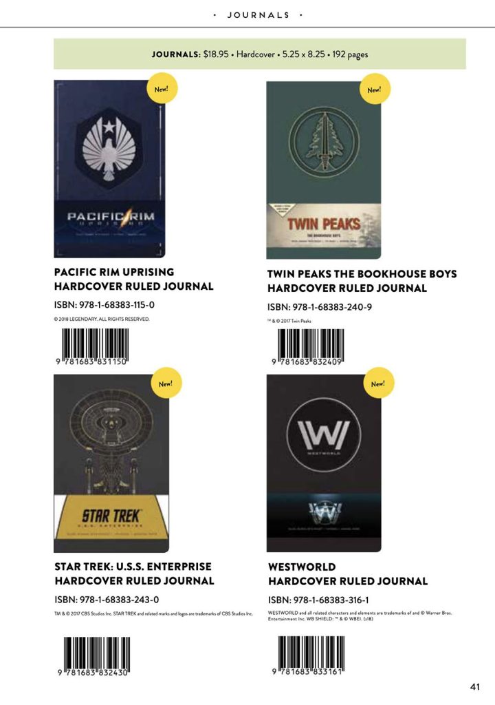 Insight Editions catalog with journals
